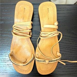 Antik Batik Low Heel Strappy Embellished Sandals